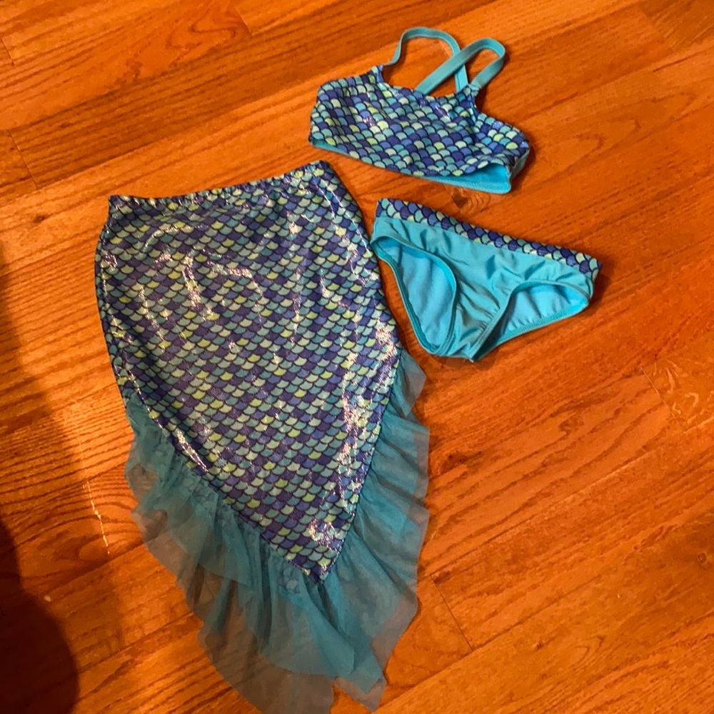 3 piece mermaid bathing suit! Size 6-6x